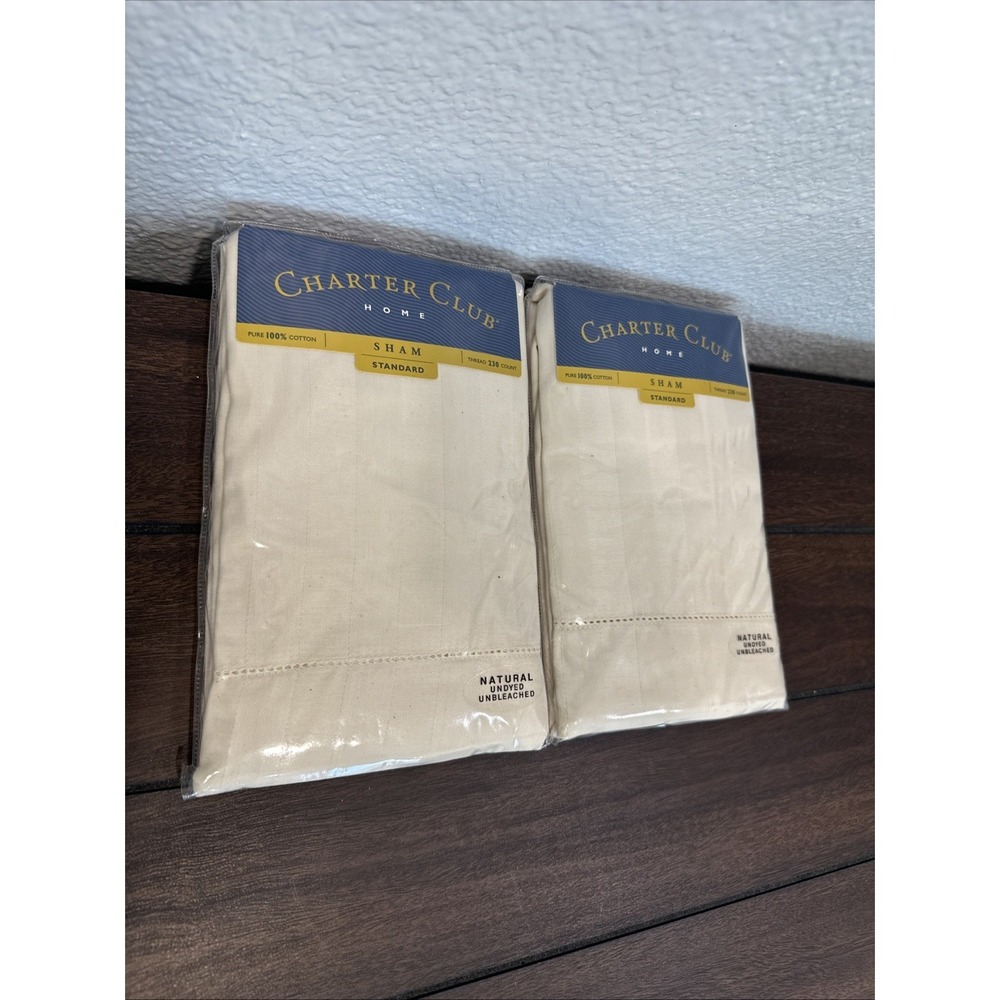 NWT VGT Charter Club Damask Collection 2 Pillowcases Size Standard 100% Cotton